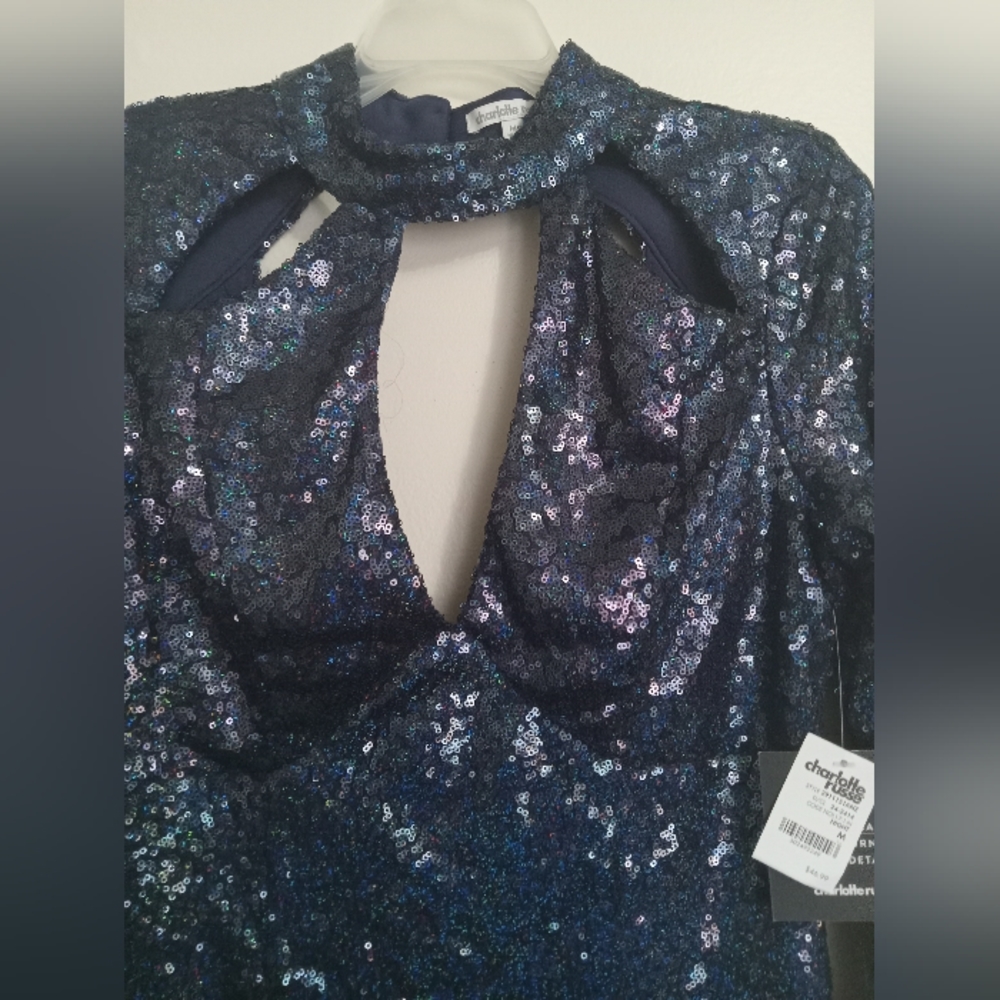 NEW! Charlotte Russe Navy Blue Sequin Cocktail Mini
